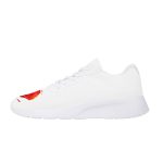 White Canvas Sneakers with Fiery Red Tiger Prints
