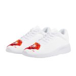 White Canvas Sneakers with Fiery Red Tiger Prints